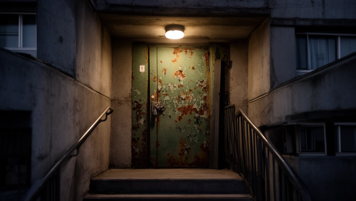 Drzwi do klatki schodowej w bloku