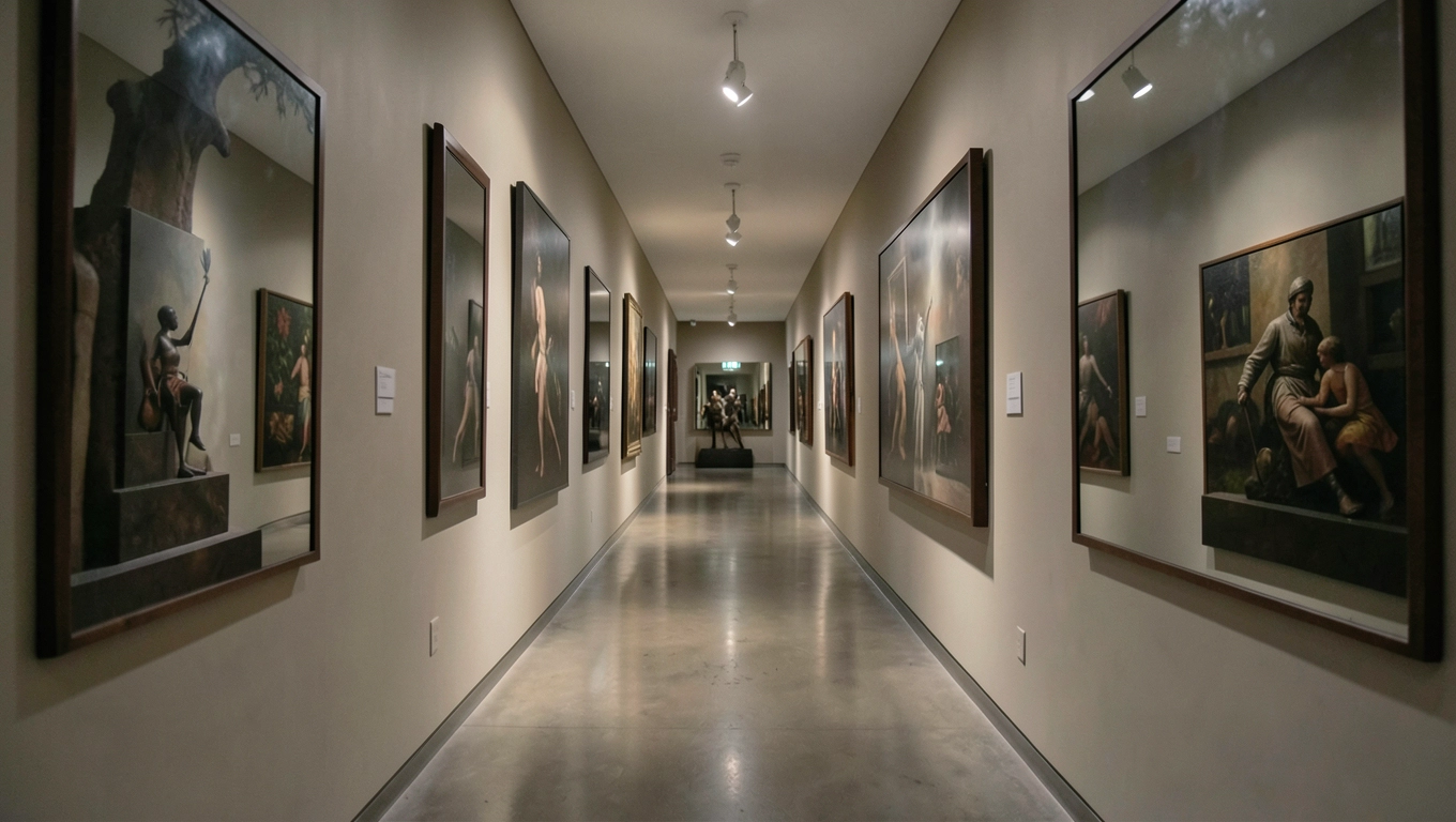 Lustra w długim przedpokoju