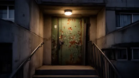 Drzwi do klatki schodowej w bloku