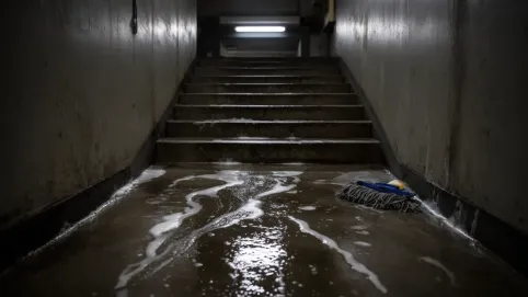 Mycie klatki schodowej w bloku