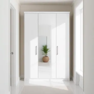 Szafa Biała Do Przedpokoju Z Lustrem