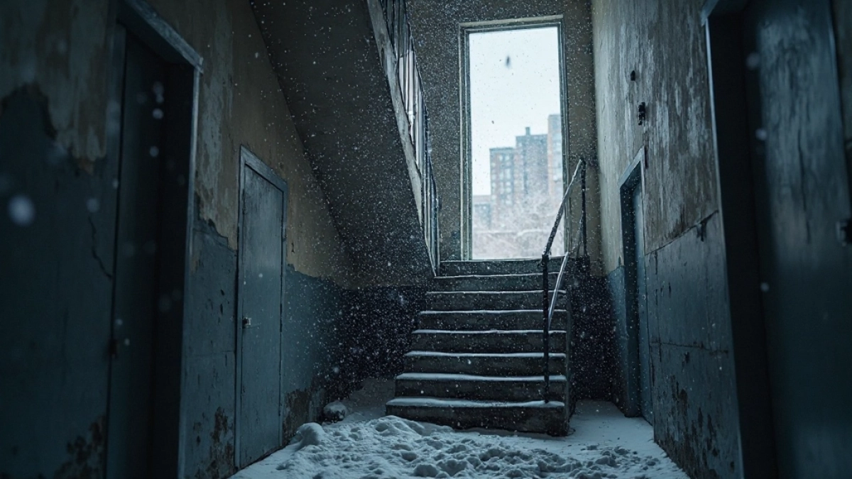 Wietrzenie klatki schodowej zimą